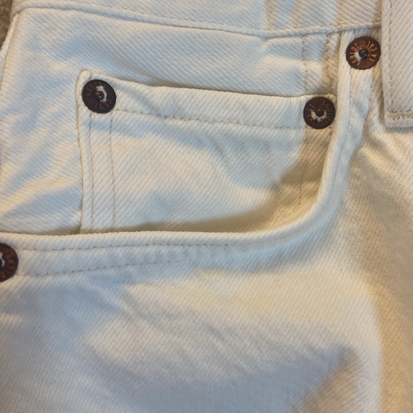 AGOLDE Parker Denim Cut Off Shorts Sz 27 White A026B 100% Cotton - Picture 4 of 8